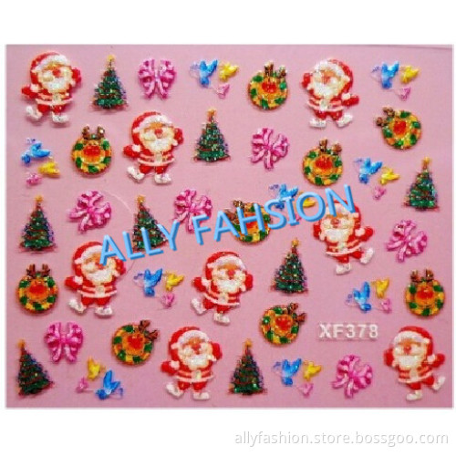 3D Christmas Nail sticker,3D nail art,nail beauty, more than 1000designs nail stickers